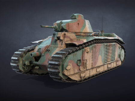 Char B1 Tank Low-poly 3D model