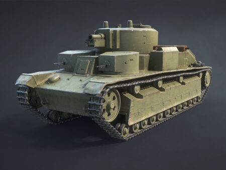 T-28 Medium Tank Low-poly 3D model