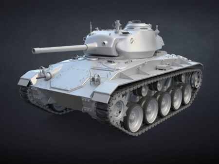 M24 Chaffee Light Tank High-Poly