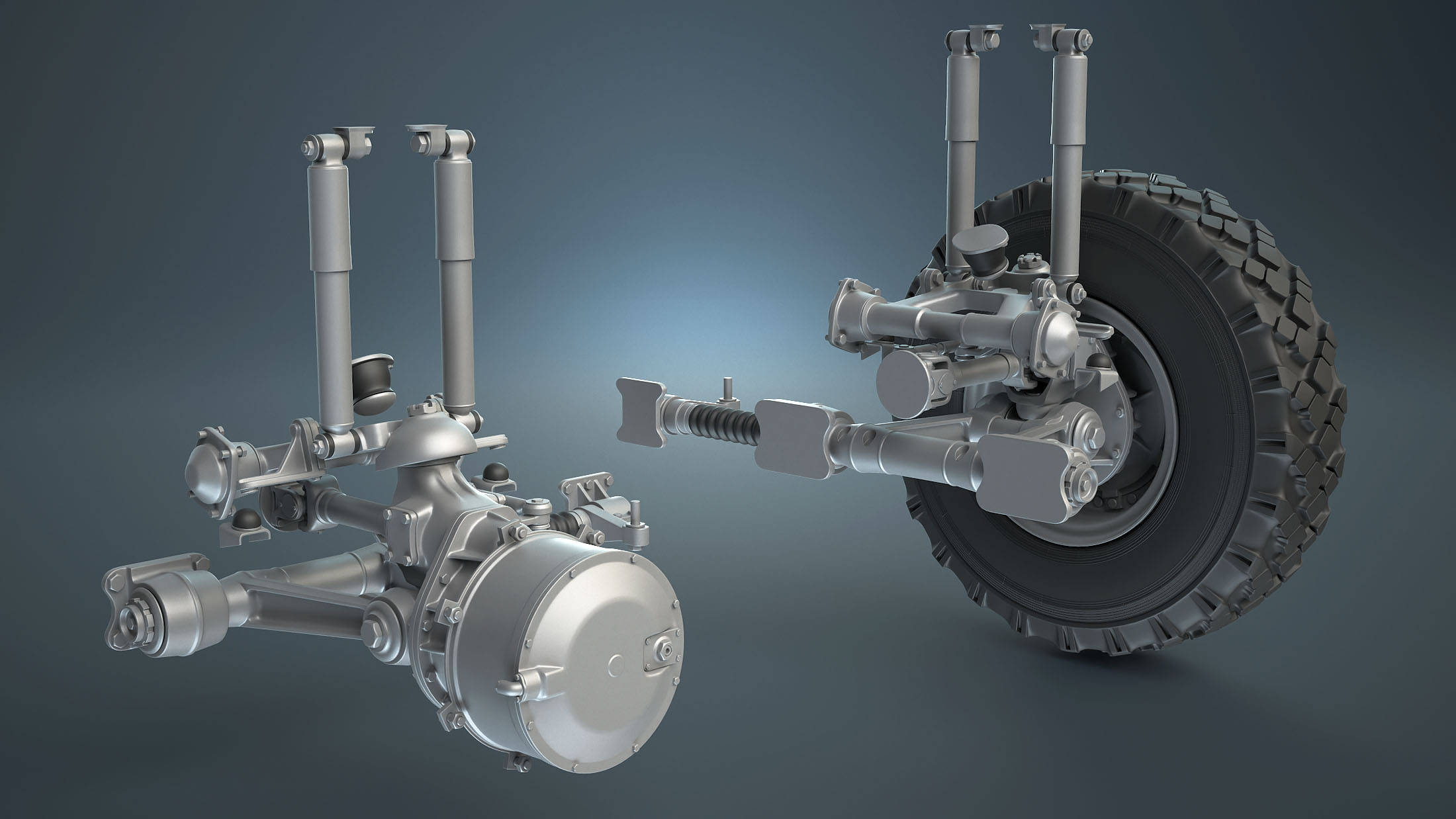 BTR-4E or BTR-80 Suspension and Wheel High-Poly - Зображення 2