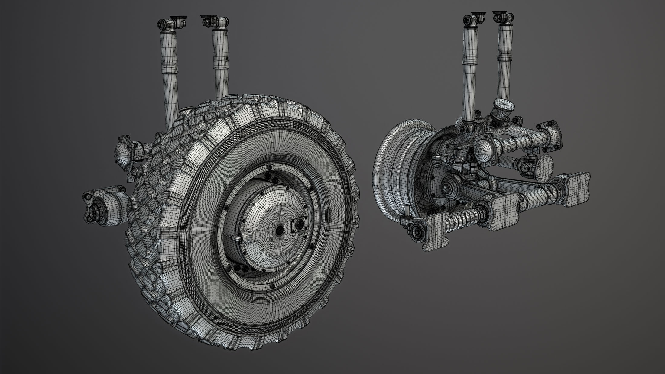 BTR-4E or BTR-80 Suspension and Wheel High-Poly - Зображення 21