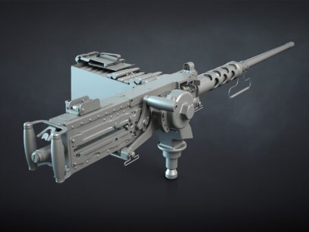 M2HB Browning Machine Gun CAD High-Poly
