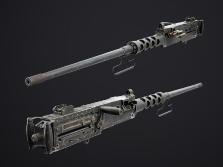 M2HB Browning Machine Gun Low-poly 3D model